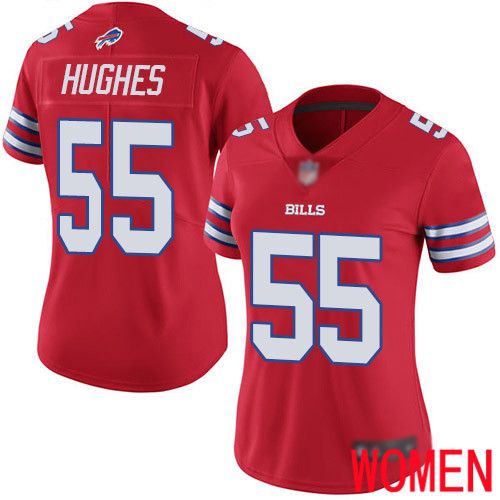 Women Buffalo Bills #55 Jerry Hughes Limited Red Rush Vapor Untouchable NFL Jersey